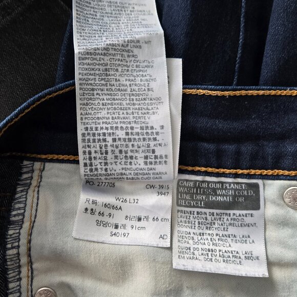 LEVI'S 314 Shaping Straight Dark Wash 26 x 32 - Picture 7 of 9